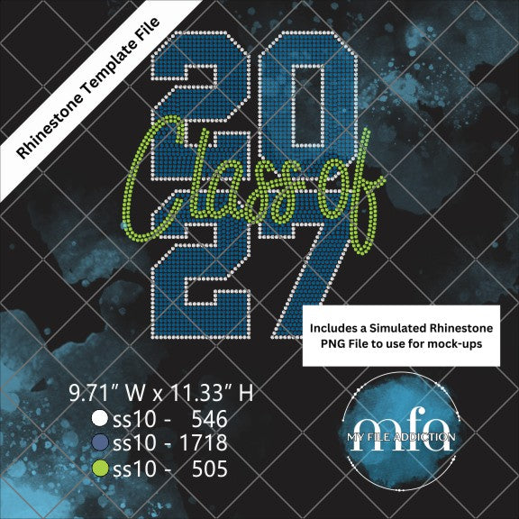 Class of 2027 Stacked Rhinestone Template File