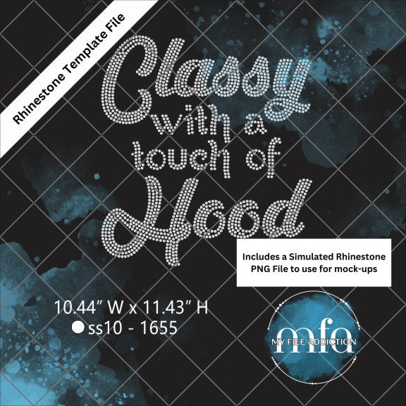 Classy with a Touch of Hood Rhinestone Template File