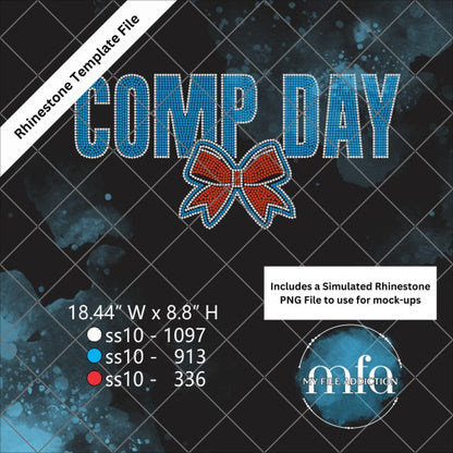 Comp Day Large Rhinestone Template File