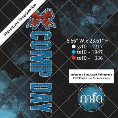 Comp Day Vertical Rhinestone Template File