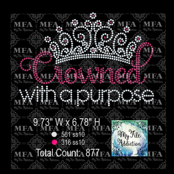 Crowned With A Purpose Rhinestone Digital Download File