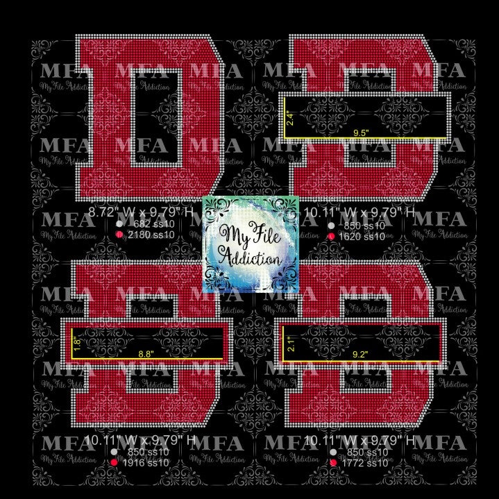 D with Banner Rhinestone Digital Download File