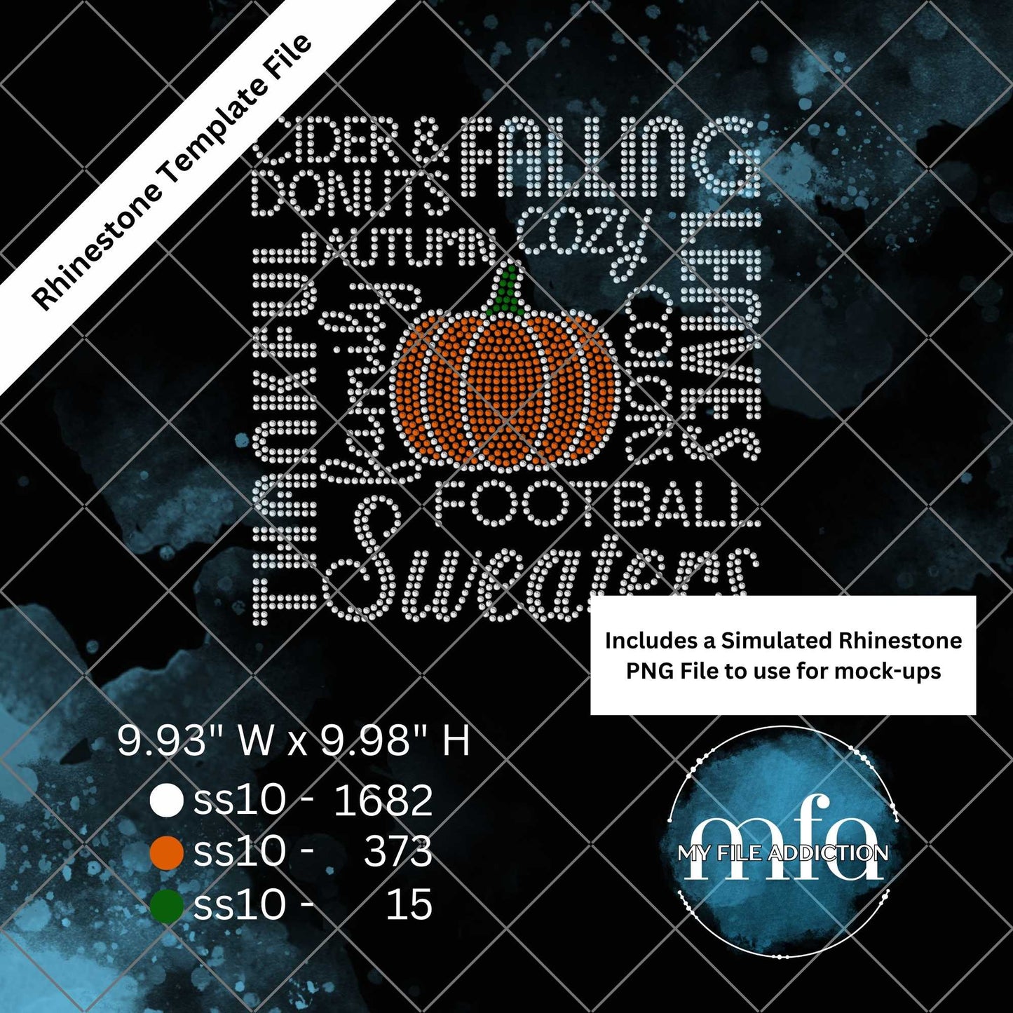 Fall Subway Art Rhinestone Template File