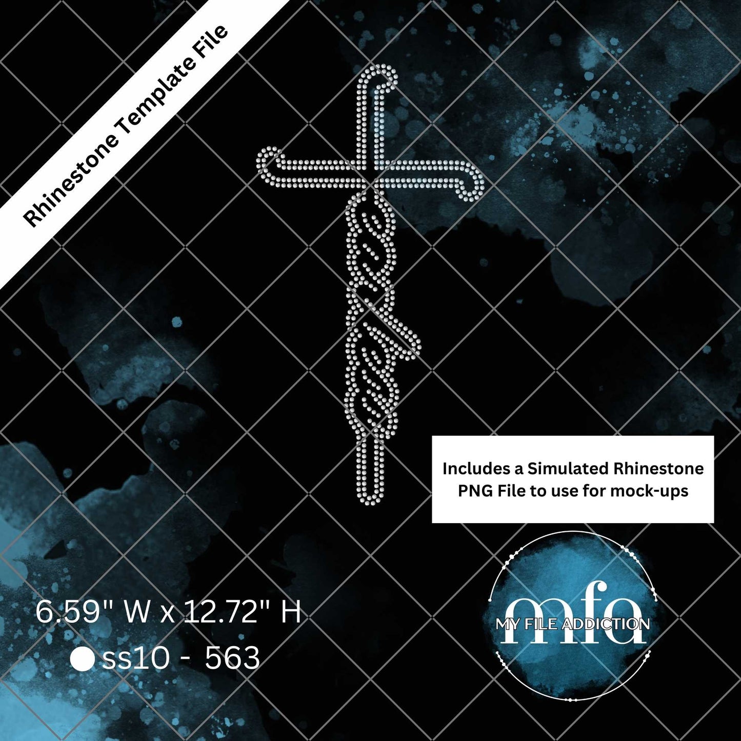 Fearless Cross Rhinestone Template File