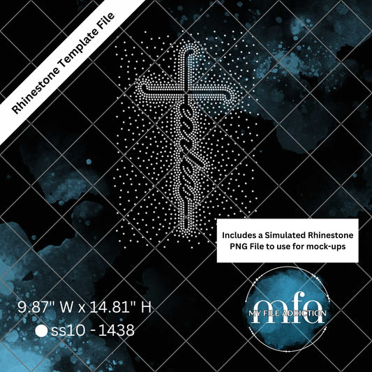 Fearless Cross Scatter Rhinestone Template File