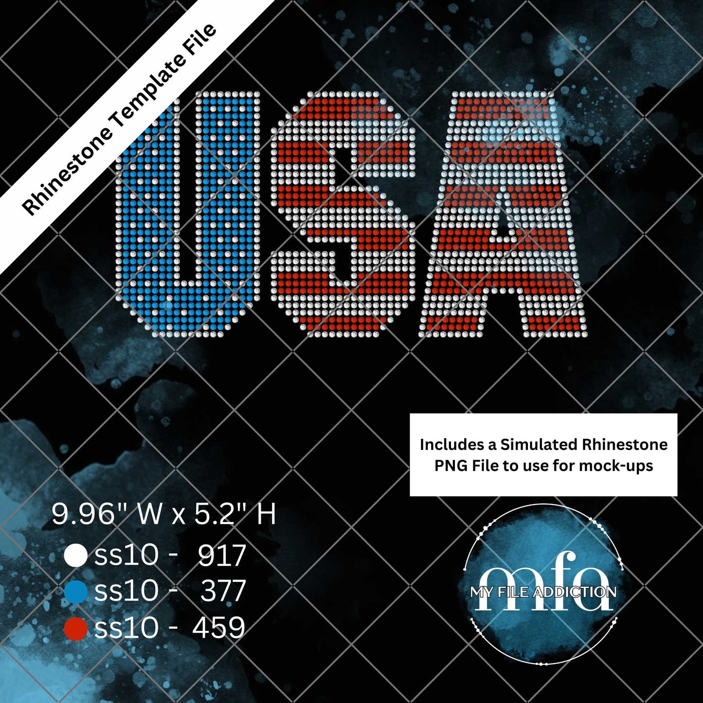 Flag USA Rhinestone Template File