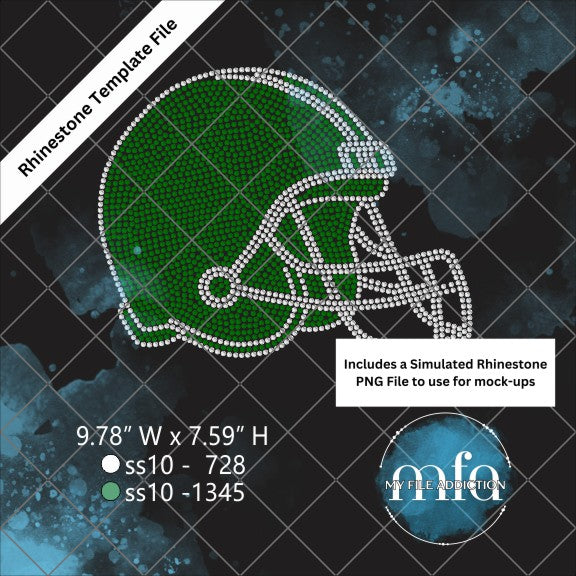 Football Helmet Rhinestone Template File