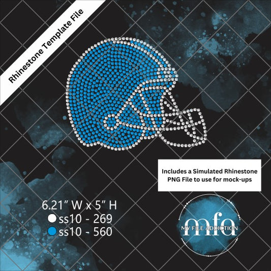 Football Helmet 2 Rhinestone Template File