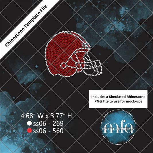 Football Helmet 3 Rhinestone Template File