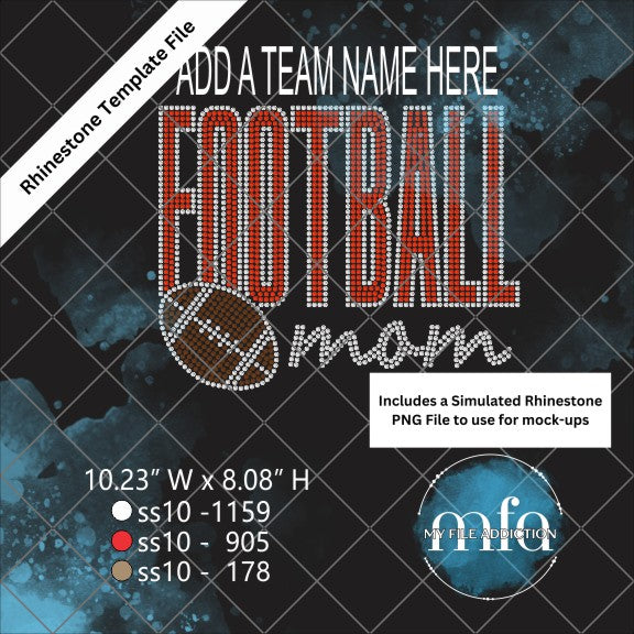 Football Mom Bold 1 Rhinestone Template File