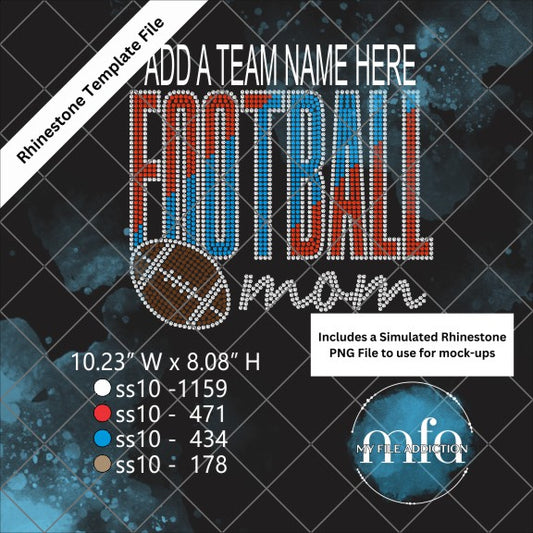 Football Mom Bold 2 Rhinestone Template File