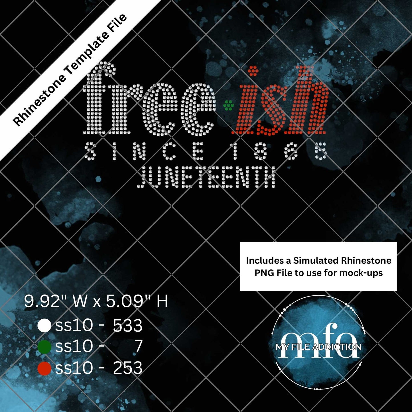 Free-ish Juneteenth Rhinestone Template File