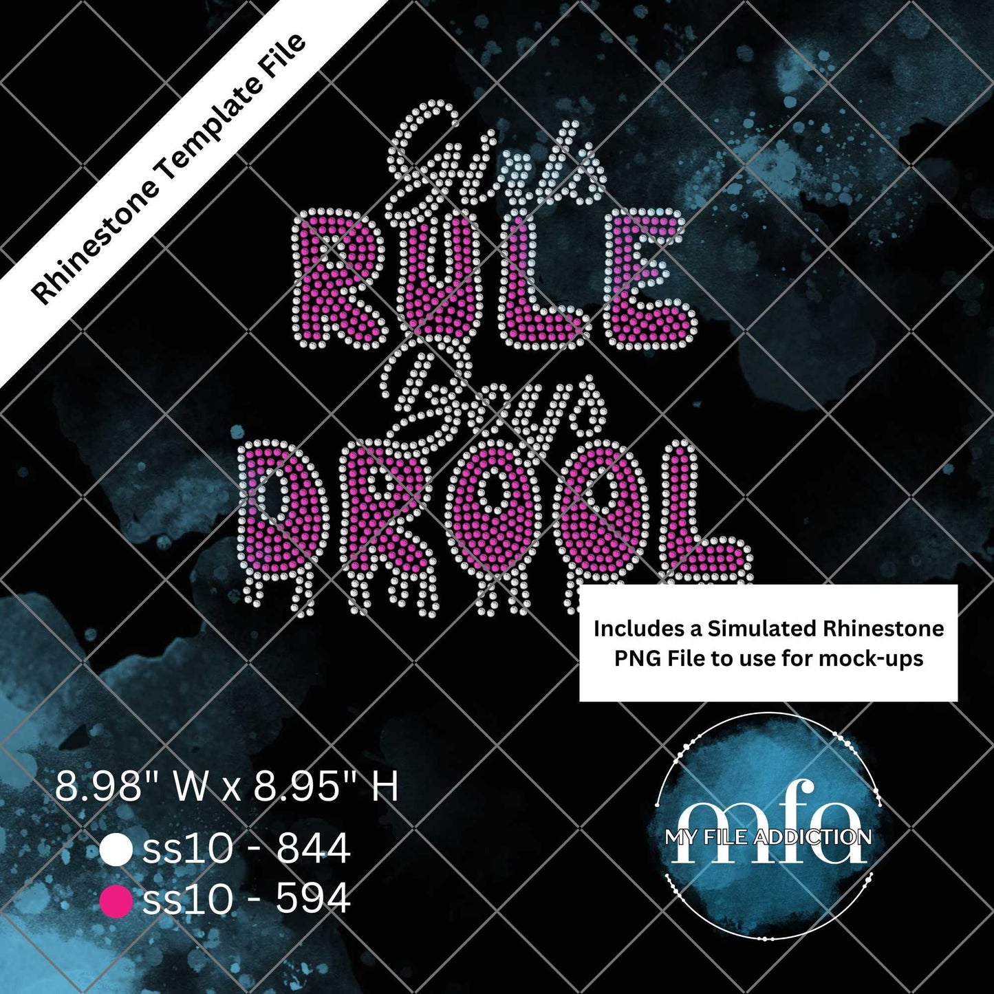 Girls Rule Boys Drool 1 Rhinestone Template File