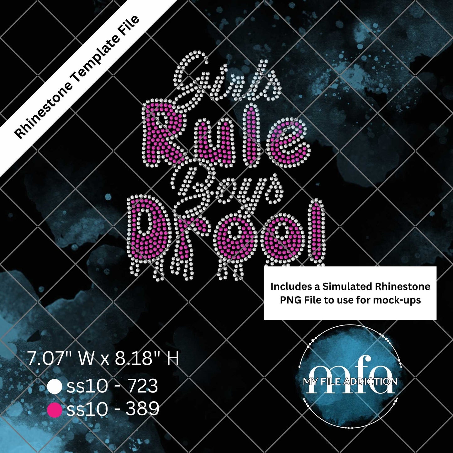 Girls Rule Boys Drool 2 Rhinestone Template File