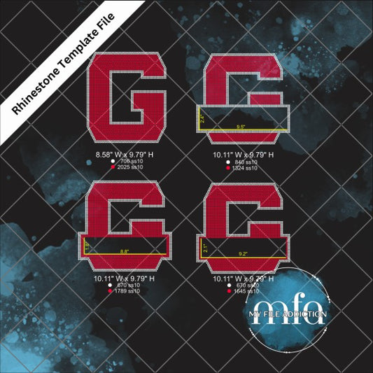 G with Banner Rhinestone Template File