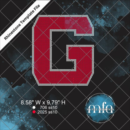 G with Banner Rhinestone Template File