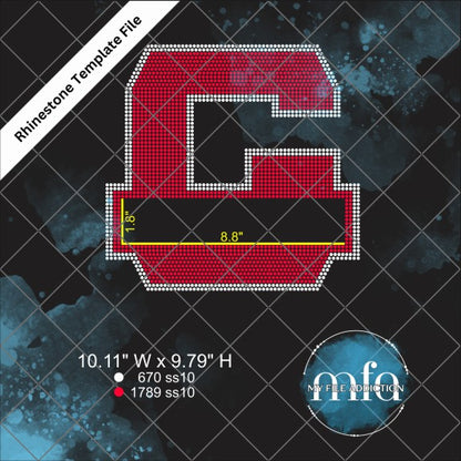 G with Banner Rhinestone Template File