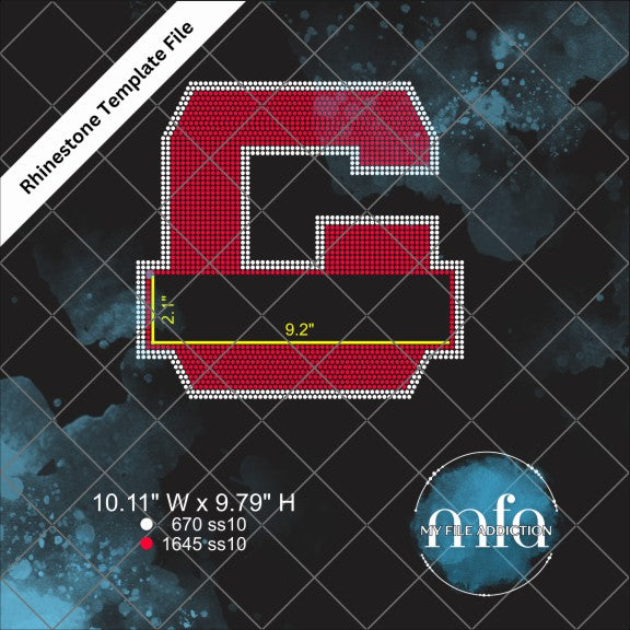 G with Banner Rhinestone Template File