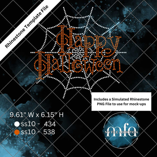 Happy Halloween Web Rhinestone Template File