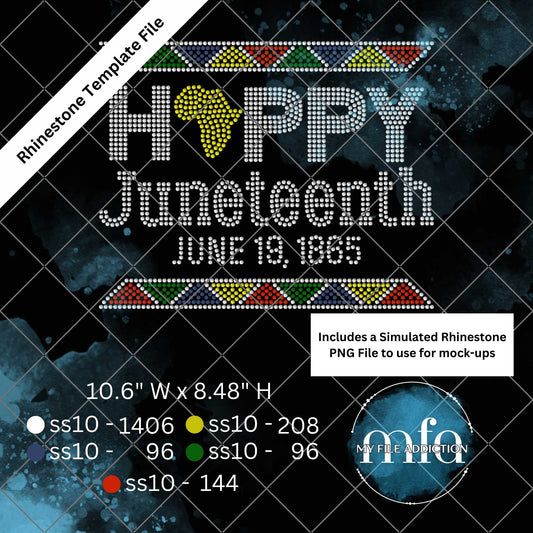 Happy Juneteenth Rhinestone Template File