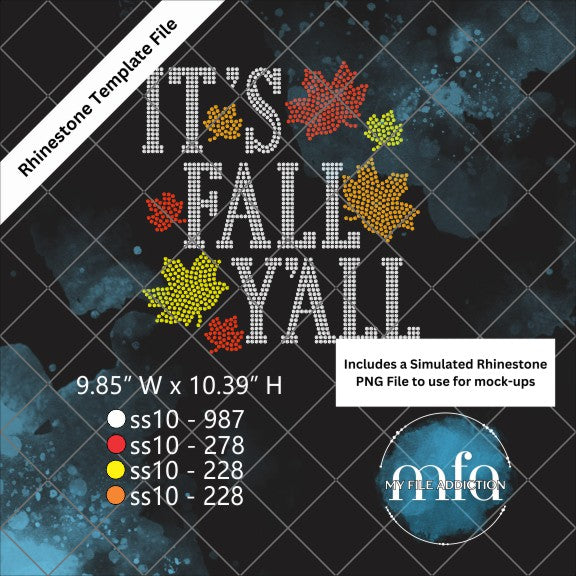 It's Fall Y'all Rhinestone Template File