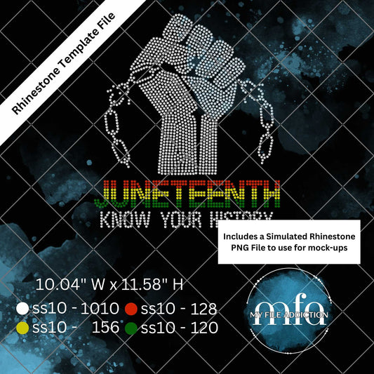 Juneteenth Know Your History Rhinestone Template File