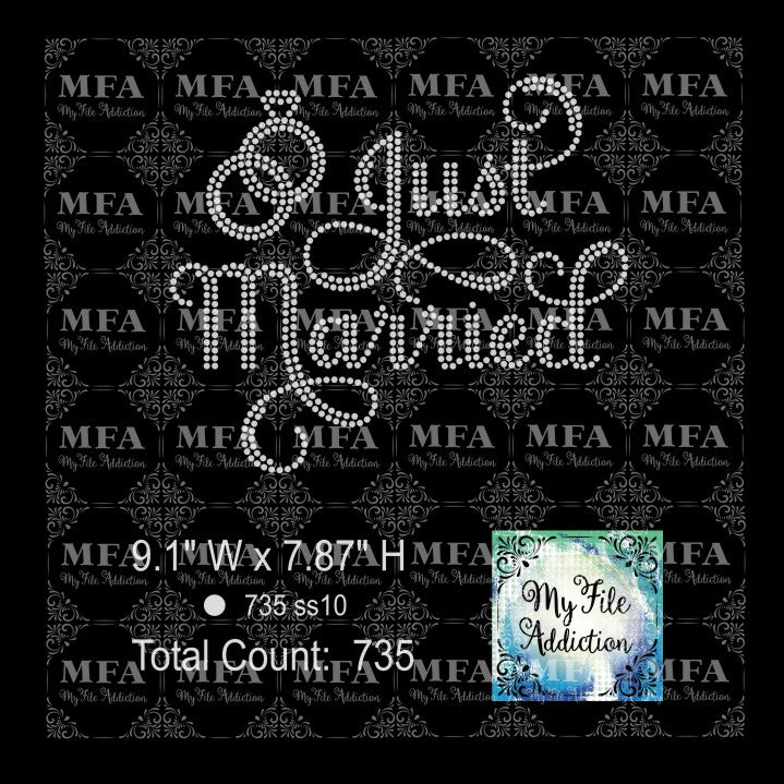 Just Married 2 Rhinestone Digital Download File