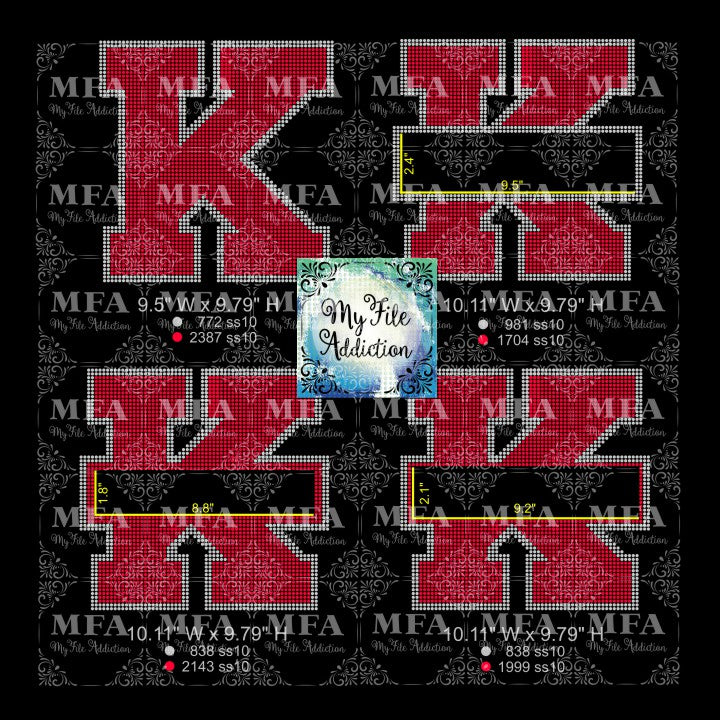 K with Banner Rhinestone Digital Download File
