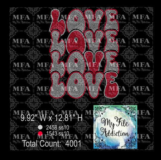 LOVE LOVE LOVE LOVE 2 Rhinestone Digital Download File