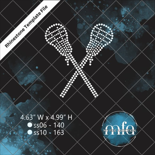 Lacrosse Sticks Single Rhinestone Template File