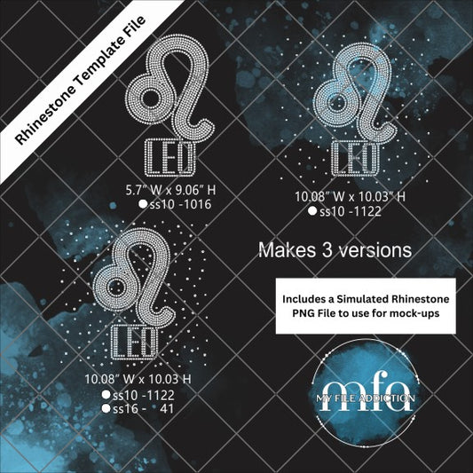 Leo Scatter Rhinestone Template File