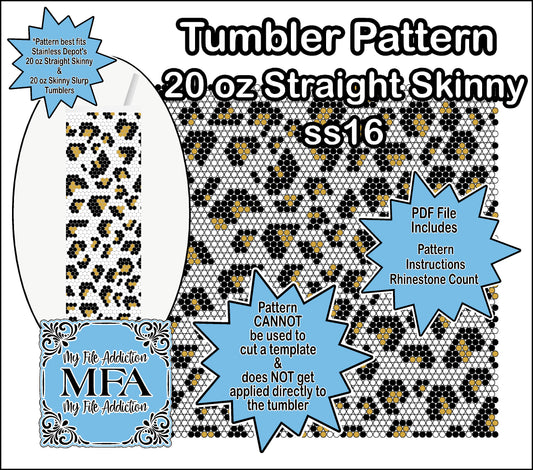 Leopard Print ss16 Rhinestone 20 oz Tumbler Pattern