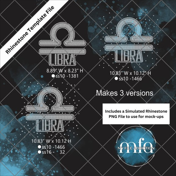 Libra Scatter Rhinestone Template File Libra