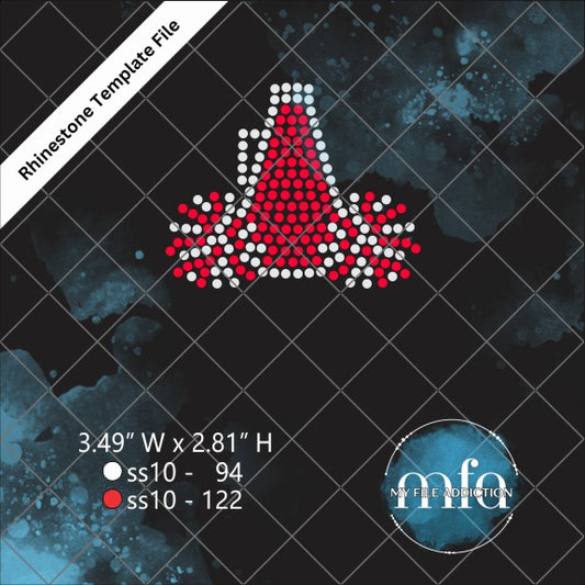 Megaphone with Pom Poms Single Rhinestone Template File