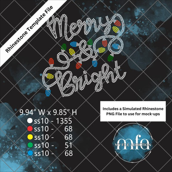 Merry and Bright 1 Rhinestone Template File