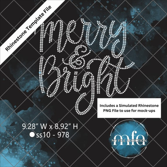 Merry and Bright 2 Rhinestone Template File