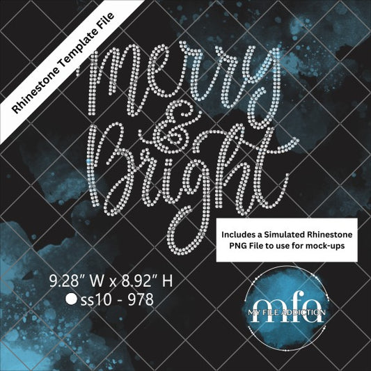 Merry and Bright 2 Rhinestone Template File