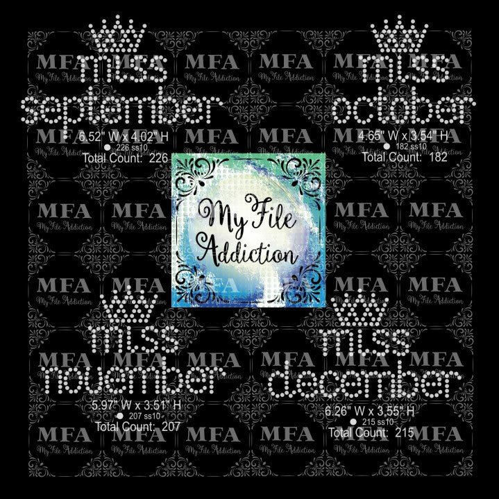 Miss Birthday Month Rhinestone Digital Download File