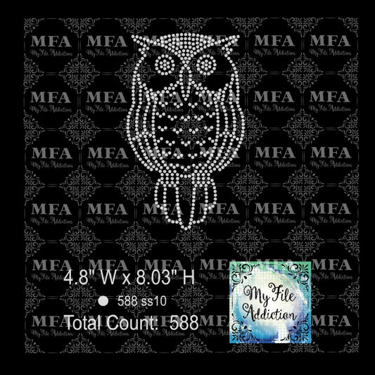 Owl 2 Rhinestone Digital Download File