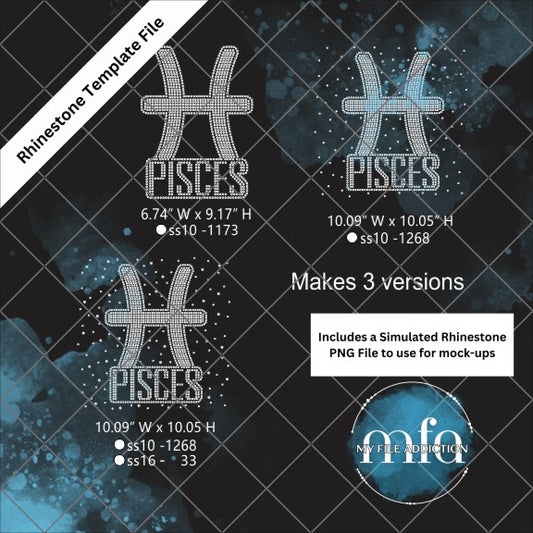 Pisces Scatter Rhinestone Template File