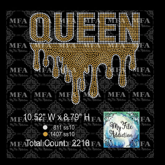 Queen Drip Rhinestone Digital Download File