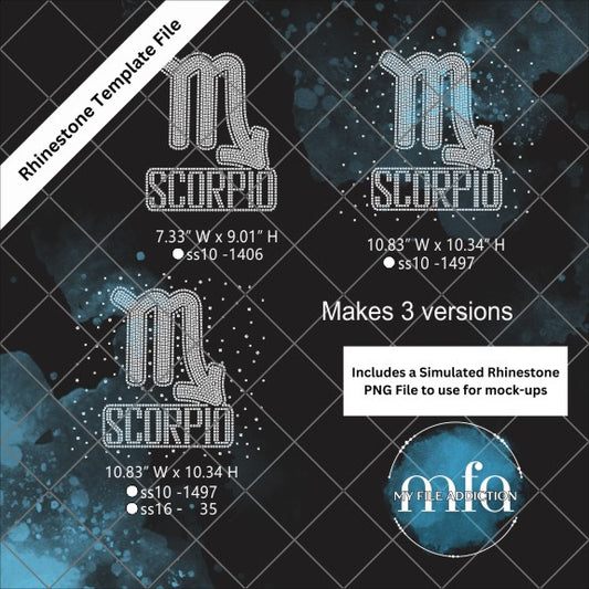 Scorpio Scatter Rhinestone Template File Libra