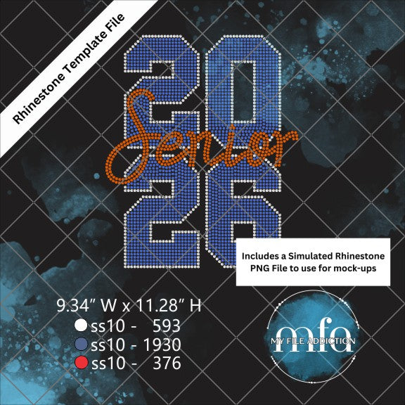 My File Addiction - Senior 2026 3 Rhinestone Template File
