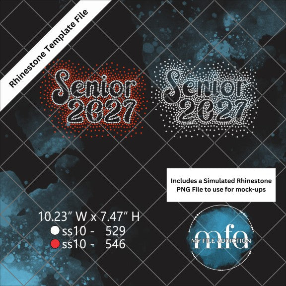 Senior 2027 Scatter Rhinestone Template File