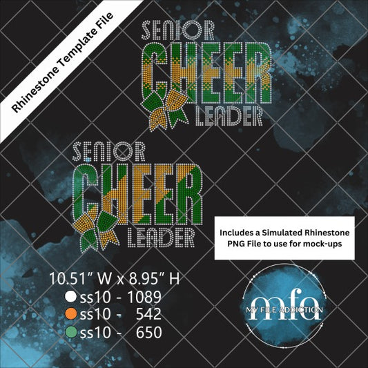 Senior Cheerleader 2 Layouts Rhinestone Template File