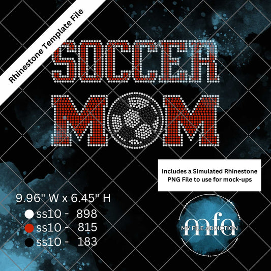 Soccer Mom 2 Rhinestone Template File