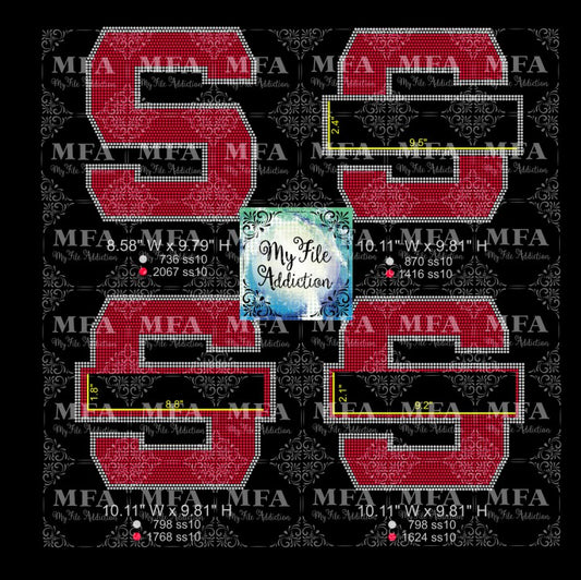 S with Banner Rhinestone Digital Download File