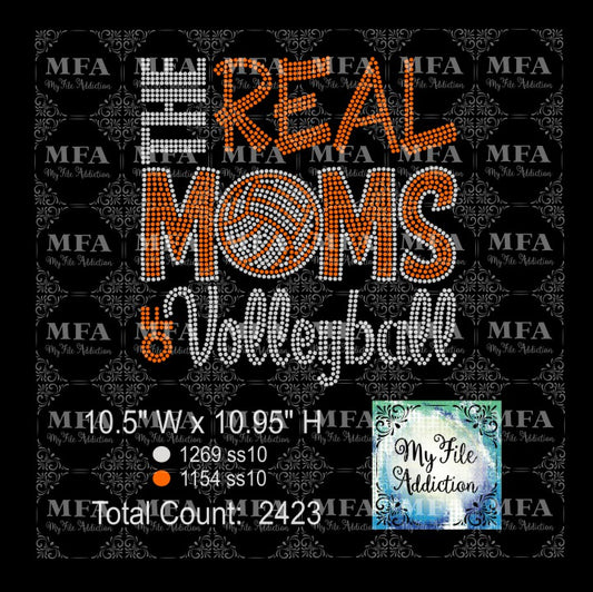 The Real Moms of Volleyball Rhinestone Digital Download File