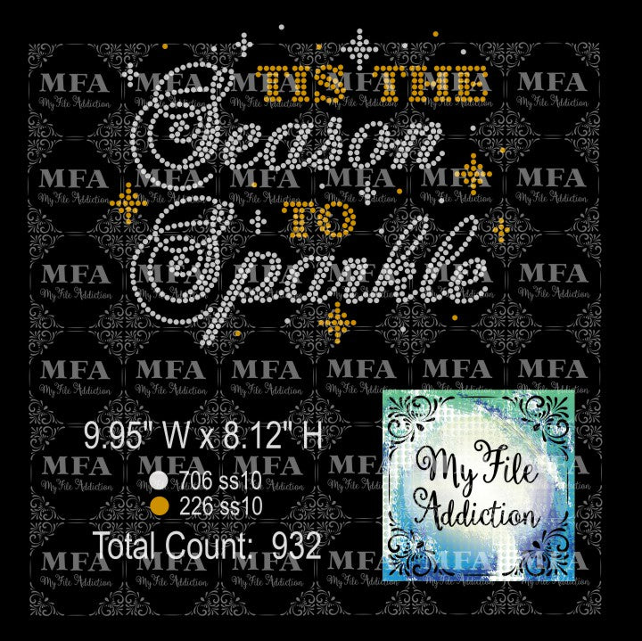 Tis The Season Rhinestone Digital Download File