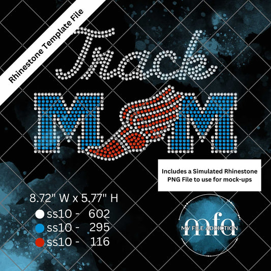 Track Mom Rhinestone Template File